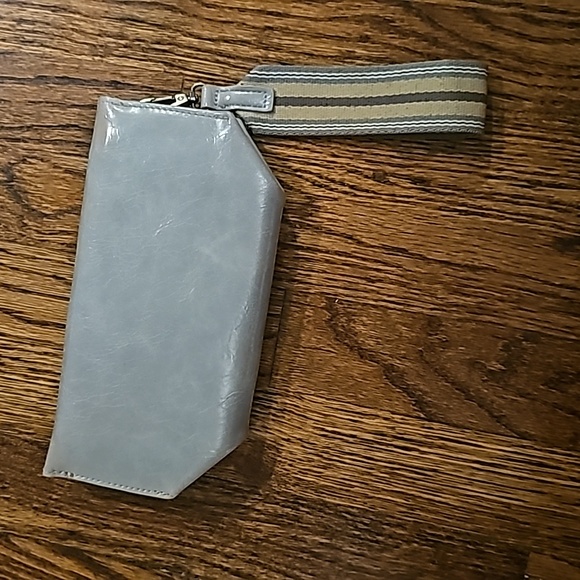 Anthropologie Gray Soft Leather Wristlet Clutch Wallet - Picture 2 of 6